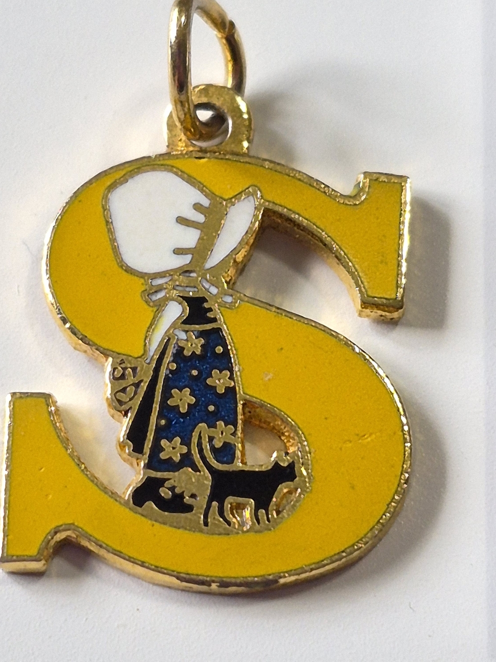 Vintage Holly Hobbie Charm Pendant Letter S